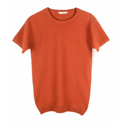 Men Crew Neck orange T-Shirt