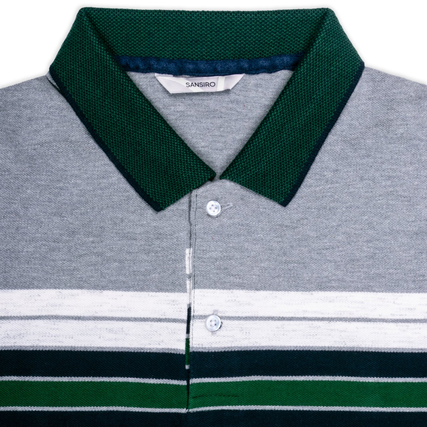 Green Chest Stripe Polo T-shirt