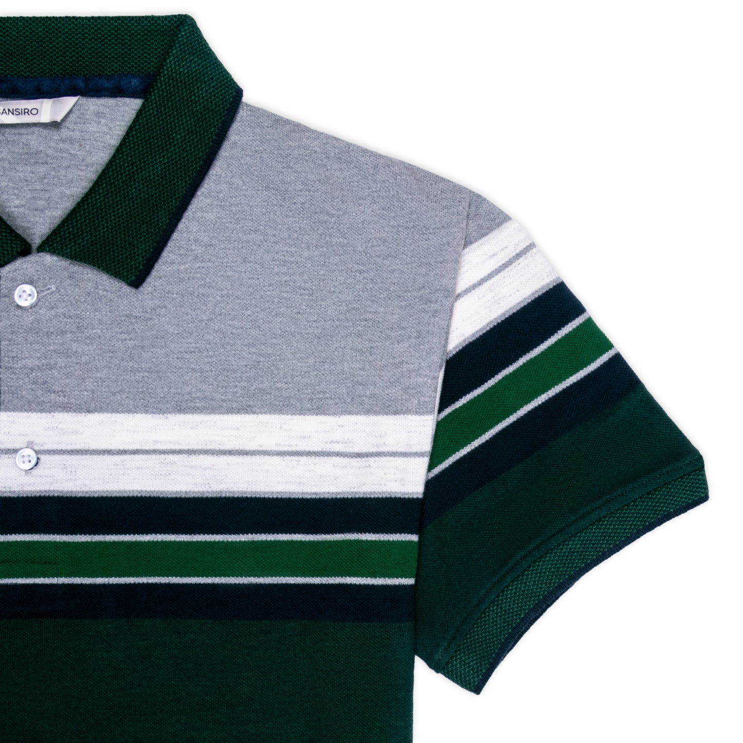 Green Chest Stripe Polo T-shirt