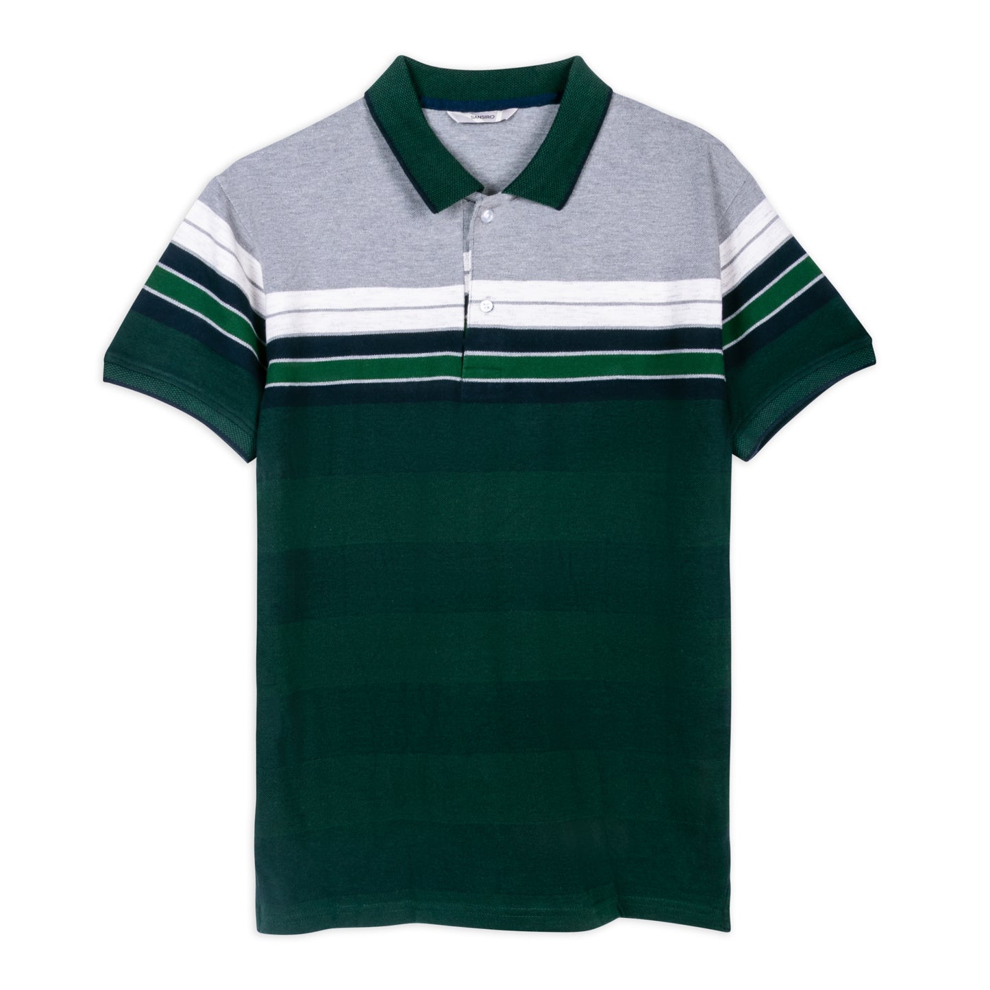 Green Chest Stripe Polo T-shirt