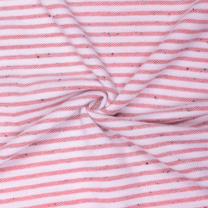 Red and White Line Striped Rib T-shirt