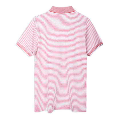 Red and White Line Striped Rib T-shirt